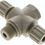 T-Verschraubung G 3/8"-8x6mm, Polypropylen, Hohlschraube
