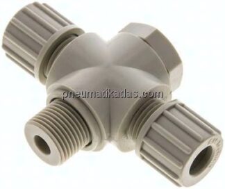 T-Verschraubung G 3/8"-10x8mm, Polypropylen, Hohlschraube