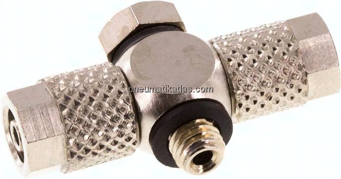 T-Verschraubung M 5-5x3mm, Messing vernickelt, Hohlschraube