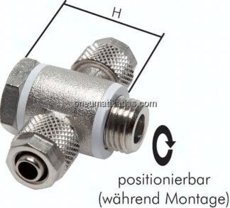 T-Verschraubung M 5-4,3x3mm, Messing vernickelt, Hohlschraube