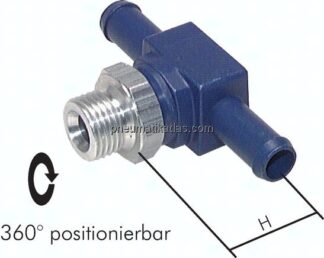 T-Steckanschluss, G 1/8"-4mm innen, Aluminium