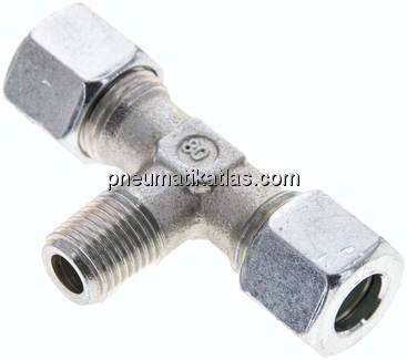 T-Schneidringverschraubung R 1/4"-10 L (M16x1,5), Stahl verzinkt
