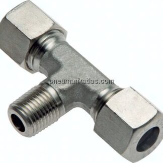 T-Schneidringverschraubung R 3/8"-8 L (M14x1,5), Klemmring 1.4571 (NC)