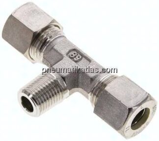 T-Schneidringverschraubung R 1/4"-10 L (M16x1,5), Klemmring 1.4571 (NC)