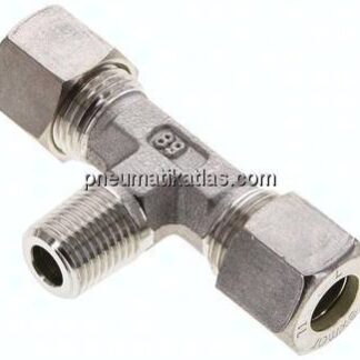 T-Schneidringverschraubung R 1/4"-10 L (M16x1,5), Klemmring 1.4571 (NC)