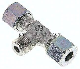 T-Schneidringverschraubung M 16x1,5 (konisch)-10 S (M18x1,5), Stahl verzinkt