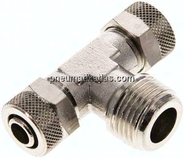 T-Verschraubung R 1/2"-12x10mm, Messing vernickelt