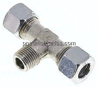 T-Schneidringverschraubung M 16x1,5 (konisch)-12 L (M18x1,5), Stahl verzinkt