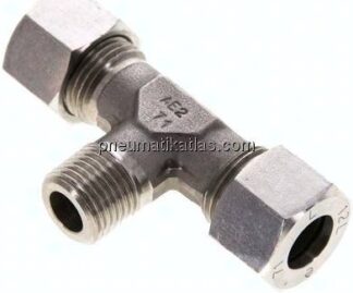 T-Schneidringverschraubung M 16x1,5 (konisch)-12 L (M18x1,5), 1.4571