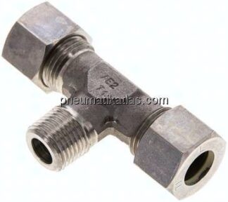 T-Schneidringverschraubung M 16x1,5 (konisch)-12 L (M18x1,5), Klemmring 1.4571 (NC)
