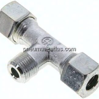 T-Schneidringverschraubung M 18x1,5 (konisch)-12 S (M20x1,5), Stahl verzinkt