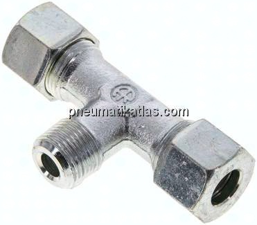 T-Schneidringverschraubung M 18x1,5 (konisch)-12 S (M20x1,5), Stahl verzinkt