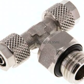 T-Drehverschraubung G 1/4"-6x4mm, Messing vernickelt