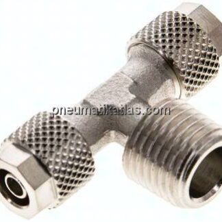 T-Verschraubung R 1/4"-6x4mm, Messing vernickelt
