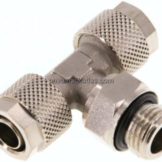 T-Drehverschraubung G 1/4"-10x8mm, Messing vernickelt
