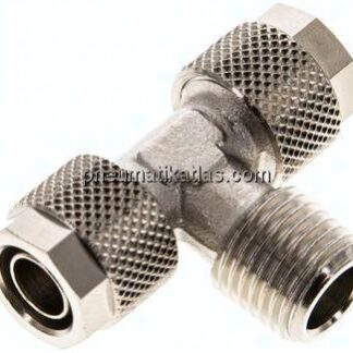 T-Verschraubung R 1/4"-10x8mm, Messing vernickelt