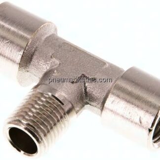 T-Einschraubstück G 1/4"(IG)-R 1/4"(AG), Messing vernickelt