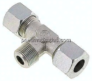 T-Schneidringverschraubung M 20x1,5 (konisch)-14 S (M22x1,5), Stahl verzinkt