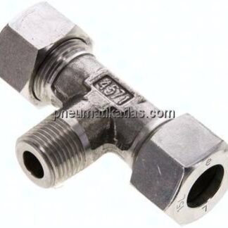 T-Schneidringverschraubung M 18x1,5 (konisch)-15 L (M22x1,5), 1.4571