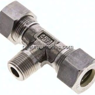 T-Schneidringverschraubung M 18x1,5 (konisch)-15 L (M22x1,5), Klemmring 1.4571 (NC)