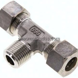 T-Schneidringverschraubung R 1/2"-15 L (M22x1,5), Klemmring 1.4571 (NC)