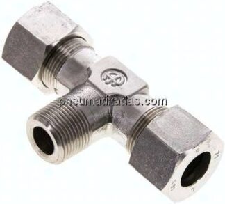 T-Schneidringverschraubung M 22x1,5 (konisch)-16 S (M24x1,5), 1.4571