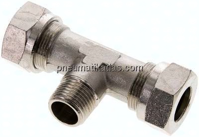 T-Schneidringverschraubung R 1/2"-18 L (M26x1,5), Messing vernickelt