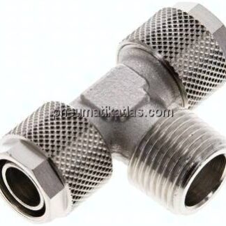 T-Verschraubung R 3/8"-12x10mm, Messing vernickelt