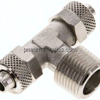 T-Verschraubung R 3/8"-8x6mm, Messing vernickelt