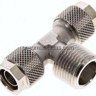 T-Verschraubung R 3/8"-10x8mm, Messing vernickelt