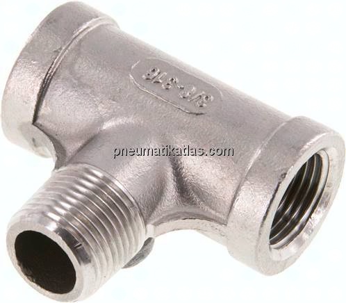 T-Einschraubstück Rp 3/8"(IG)-R 3/8"(AG), 1.4408