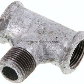 T-Einschraubstück Rp 3/8"(IG)-R 3/8"(AG), Temperguss verzinkt
