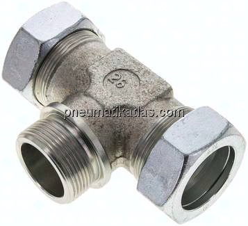 T-Schneidringverschraubung G 1-1/2"-42 L (M52x2), Stahl verzinkt
