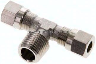 T-Schneidringverschraubung R 1/4"-6 LL (M10x1), Messing vernickelt