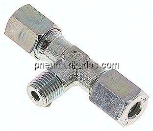 T-Schneidringverschraubung M 10x1 (konisch)-6 L (M12x1,5), Stahl verzinkt