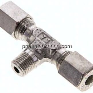 T-Schneidringverschraubung M 10x1 (konisch)-6 L (M12x1,5), Klemmring 1.4571 (NC)