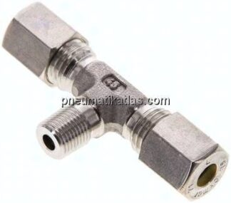 T-Schneidringverschraubung R 1/8"-6 L (M12x1,5), Klemmring 1.4571 (NC)
