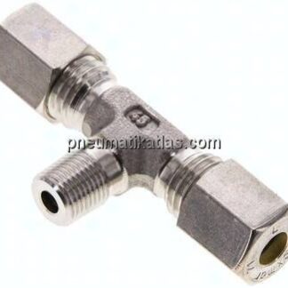 T-Schneidringverschraubung R 1/8"-6 L (M12x1,5), Klemmring 1.4571 (NC)