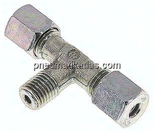 T-Schneidringverschraubung M 12x1,5 (konisch)-6 S (M14x1,5), Stahl verzinkt