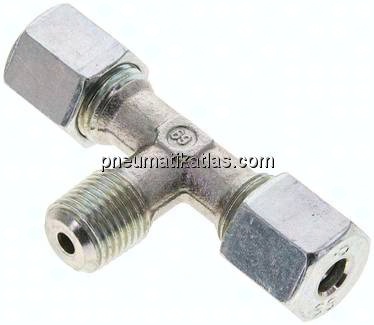 T-Schneidringverschraubung R 1/4"-6 S (M14x1,5), Stahl verzinkt