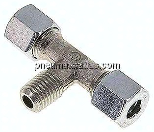 T-Schneidringverschraubung M 12x1,5 (konisch)-8 L (M14x1,5), Stahl verzinkt