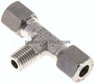 T-Schneidringverschraubung M 12x1,5 (konisch)-8 L (M14x1,5), 1.4571