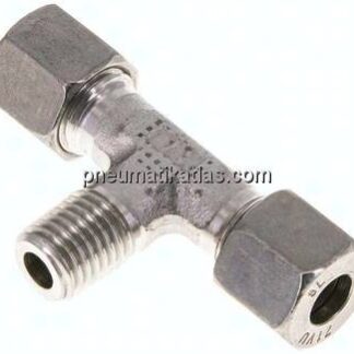 T-Schneidringverschraubung M 12x1,5 (konisch)-8 L (M14x1,5), 1.4571