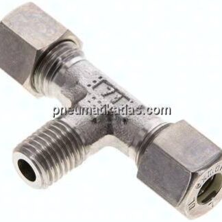 T-Schneidringverschraubung M 12x1,5 (konisch)-8 L (M14x1,5), Klemmring 1.4571 (NC)