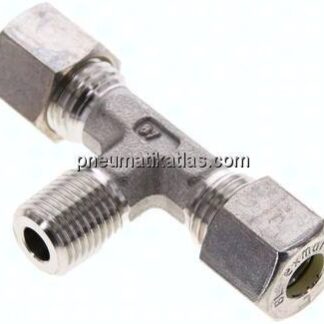 T-Schneidringverschraubung R 1/4"-8 L (M14x1,5), Klemmring 1.4571 (NC)