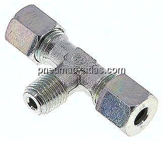 T-Schneidringverschraubung M 14x1,5 (konisch)-8 S (M16x1,5), Stahl verzinkt