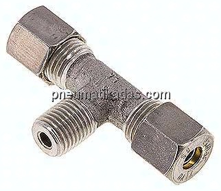 T-Schneidringverschraubung M 14x1,5 (konisch)-8 S (M16x1,5), Klemmring 1.4571 (NC)