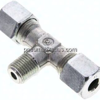 T-Schneidringverschraubung R 1/4"-8 S (M16x1,5), Stahl verzinkt