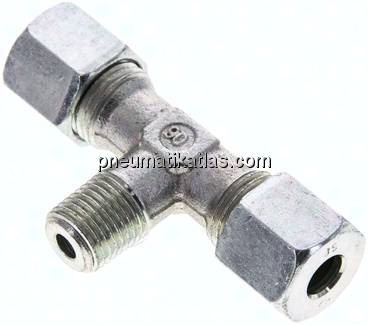 T-Schneidringverschraubung R 1/4"-8 S (M16x1,5), Stahl verzinkt