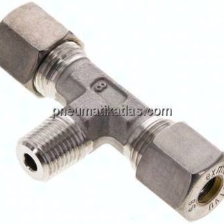T-Schneidringverschraubung R 1/4"-8 S (M16x1,5), Klemmring 1.4571 (NC)